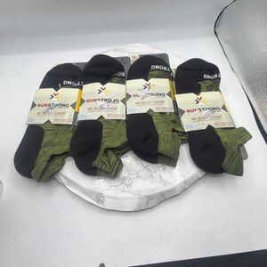 FOX RIVER RUNSTRONG Green Mid-Weight Cushion Ankle Socks-Size L, 4 Pairs NEW!